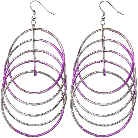Purple Intertwined Hoop Earrings