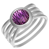 Purple Zebra Gemstone Hinged Bracelet
