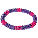 Pink Purple Connected Stretch Bracelet
