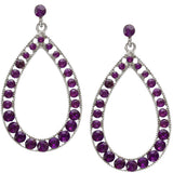Purple Gemstone Gradual Teardrop Earrings