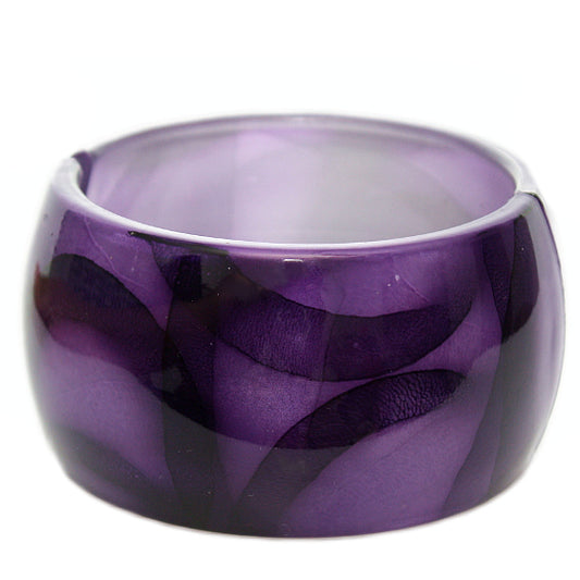 Purple Glossy Art Deco Hinged Bracelet