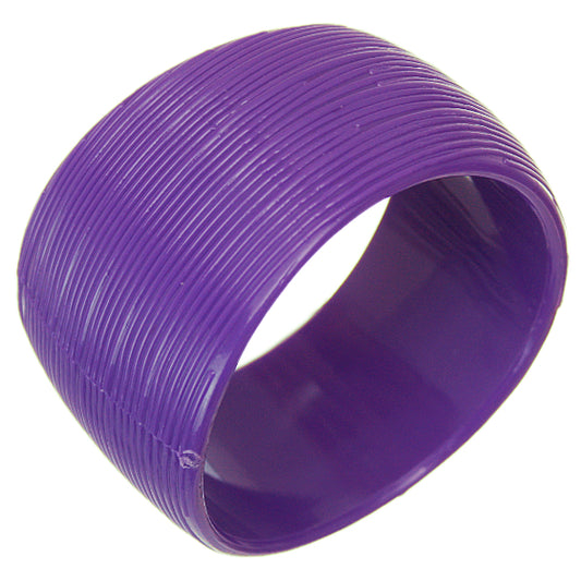 Purple Textured Round Bangle Bracelet