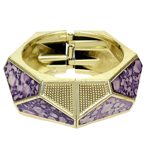 Purple Spotted Triangular Hinged Bracelet