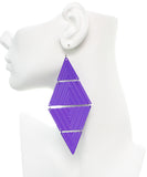Purple Inverted Triangle Link Earrings