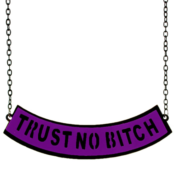 Purple Trust No Bitch Chain Necklace