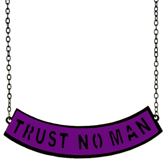 Purple Trust No Man Chain Necklace