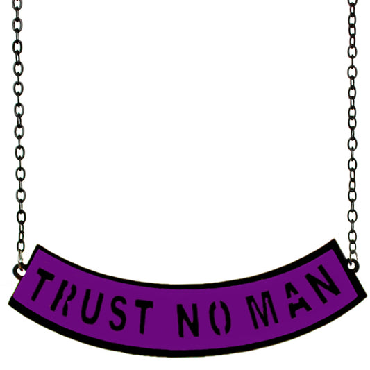 Purple Trust No Man Chain Necklace