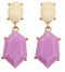 White Purple Two Tone Post Earrings