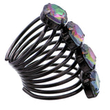 Multicolor Beaded Iridescent Coil Ring