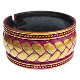 Pink Gold Glitter Iridescent Hinged Bracelet