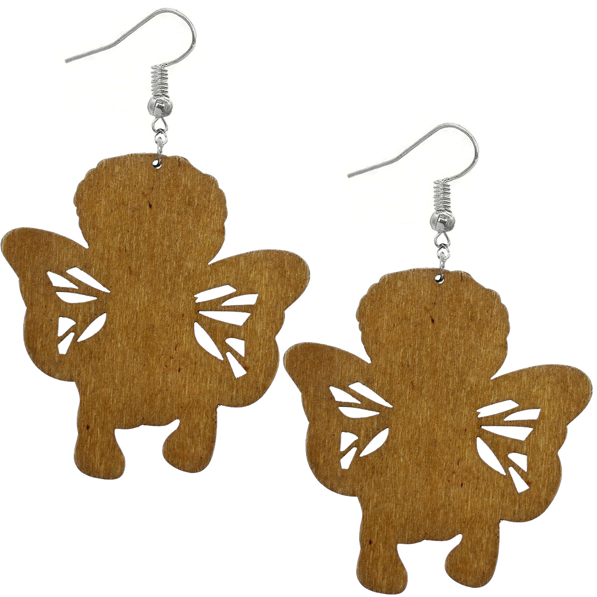 Multicolor Rasta Wings Wooden Earrings
