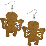 Multicolor Rasta Wings Wooden Earrings