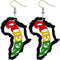 Rasta Queen Africa Map Wooden Earrings