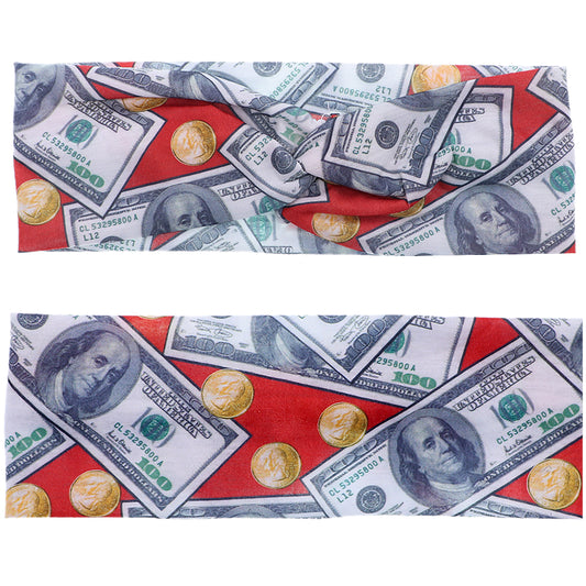 Red Money Criss Cross Stretch Headband