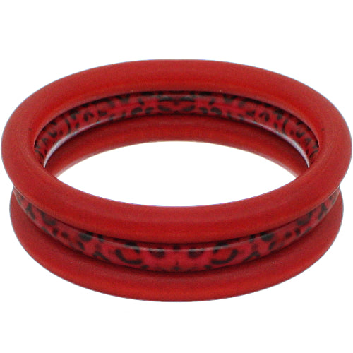 Red 3-Piece Wooden Cheetah Stacked Bracelets