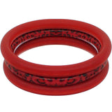 Red 3-Piece Wooden Cheetah Stacked Bracelets