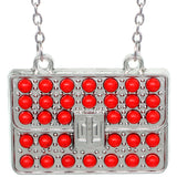 Red Beaded Charm Handbag Chain Necklace