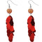 Red Beaded Fireball Confetti Cascade Earrings