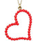 Red Beaded Heart Charm Chain Necklace