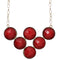 Red Beaded Statement Chain Necklace