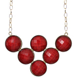 Red Beaded Statement Chain Necklace