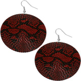 Red Big Snakeskin Earirngs