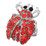 Red Studded Rhinestone Ladybug Adjustable Ring