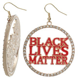 Red Black Lives Matter Metal Hoop Earrings