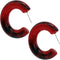 Red Tube Post Hoop Earrings