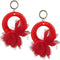 Red Chiffon Open Circle Drop Earrings
