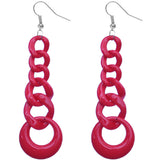 Red Gradual Chain Link Earrings