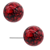 Red Cracked Pattern Post Earrings
