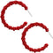 Red Crinkle Mini Hoop Earrings