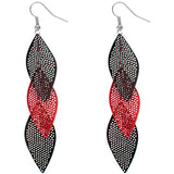 Red Almond-shaped Earrings