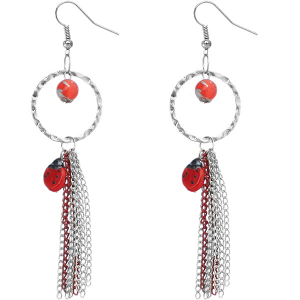 Red Lady Bug Earrings