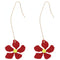 Red Dainty Flower Earrings