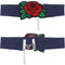 Red Large Rose Denim Embroidery Choker Necklace