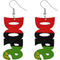Red Green Dope AF Word Earrings
