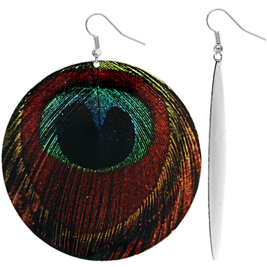 Red Peacock Earrings