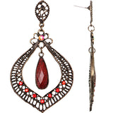 Red Elegant Gemstone Post Earrings
