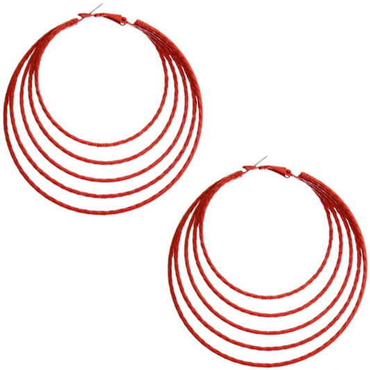 Red Big Hoops