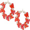 Red Butterfly Faux Pearl Mini Hoop Earrings