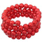 Red Faux Pearl Coil Wrap Bracelet