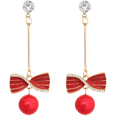 Red sexy bow earrings