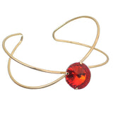 Red Faux Gemstone Cutout Cuff Bracelet