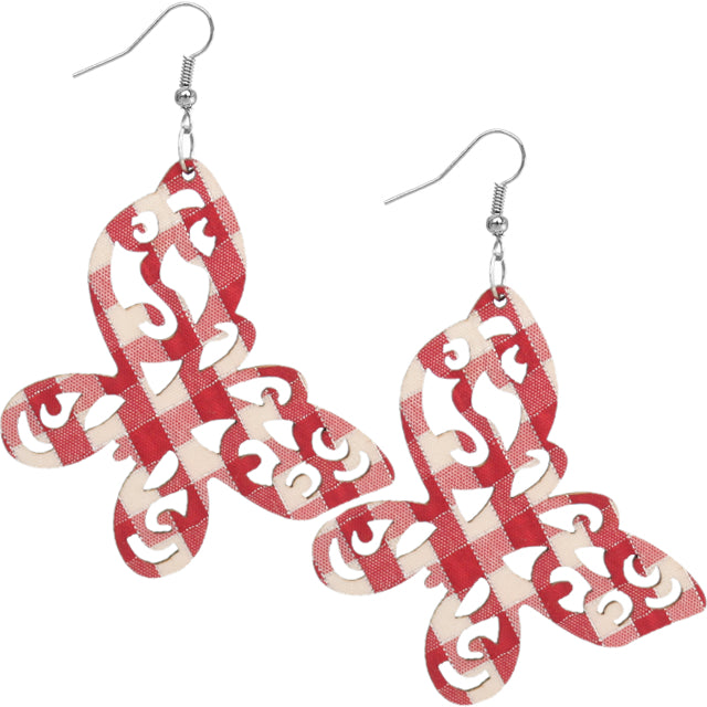 Red Gingham Earrings