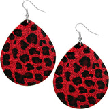 Red Glitter Spotted Teardrop Earrings