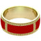 Red Beaded Outline Bangle Bracelet