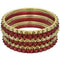 Red Two-Tone Spike Stacked Bracelet