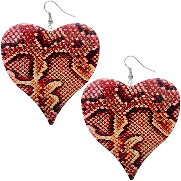 Red Snakeskin Earrings